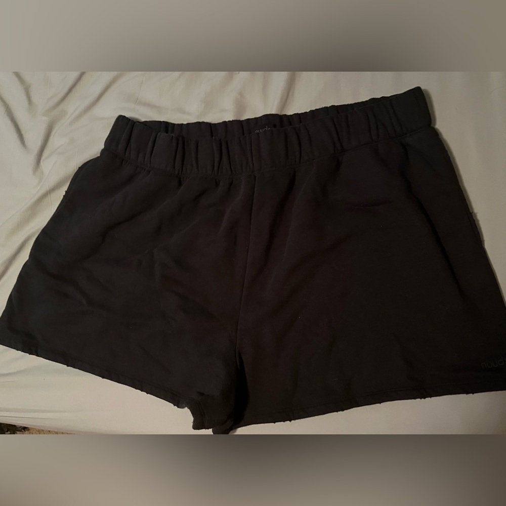 Nuuds Women's Black Vintage Fleece Shorts